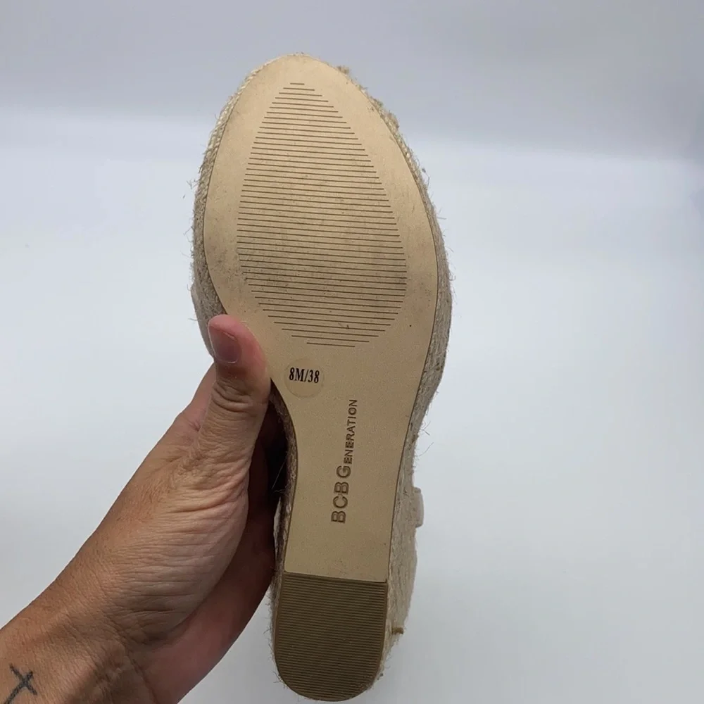 BCBGeneration - Molly Light Nude Pink Suede Strap  Espadrilles Size 8